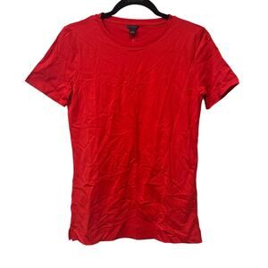NEW Ann Taylor Orange Short Sleeve Scoop Neck Pima Cotton T-Shirt Top S